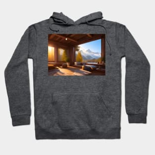 Stunning view of the Dolomite Mountains in Italy in Winter Hoodie